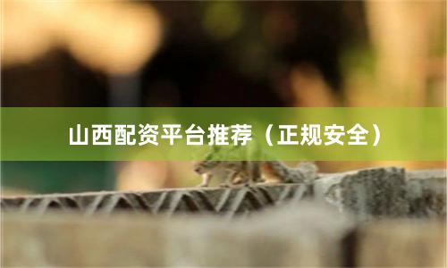 山西配资平台推荐（正规安全）